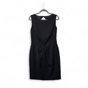 Brooks Brothers Loro Piana Italy Black Wool Sleeveless Classic Dress, Size 10